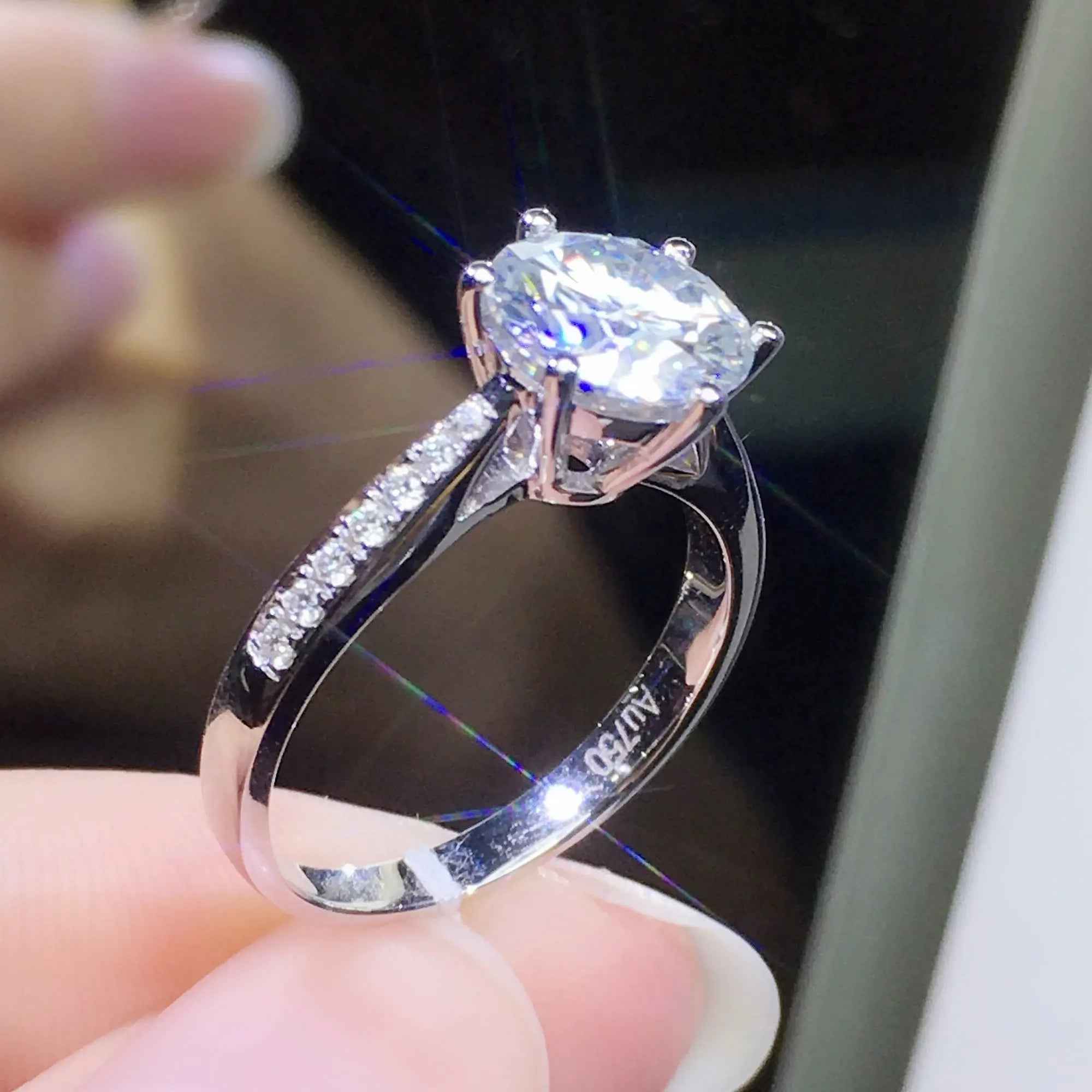 Women's Rings Real Gold Diamond Wedding Ring Jewelry - Mohamed jewelry My Store