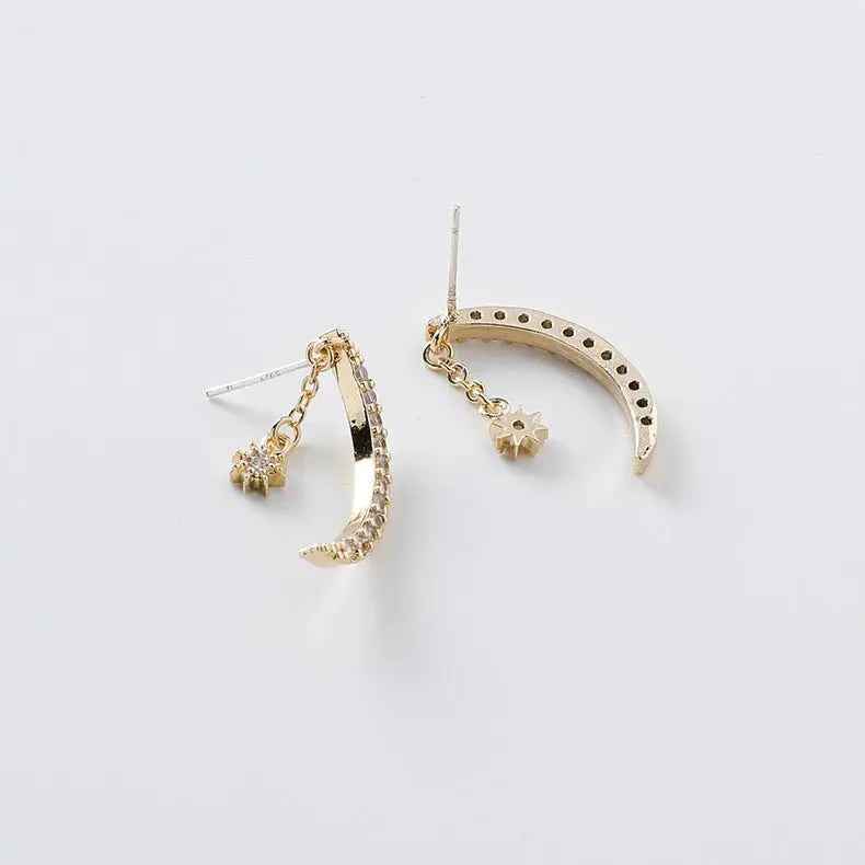 Zircon Moon Earrings Xingyue Earrings Earrings - Mohamed jewelry My Store