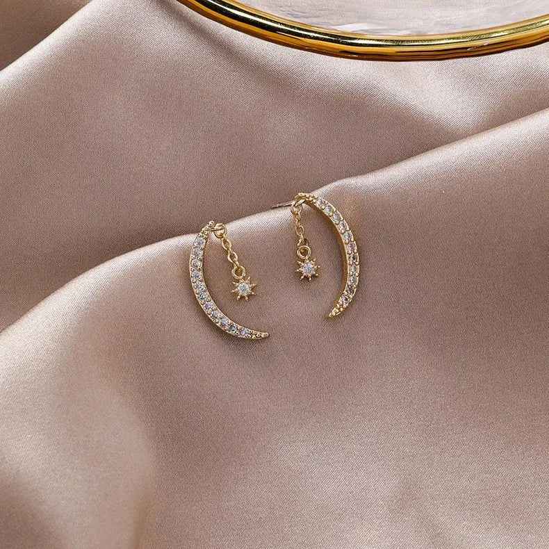 Zircon Moon Earrings Xingyue Earrings Earrings - Mohamed jewelry My Store