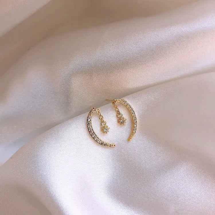 Zircon Moon Earrings Xingyue Earrings Earrings - Mohamed jewelry My Store